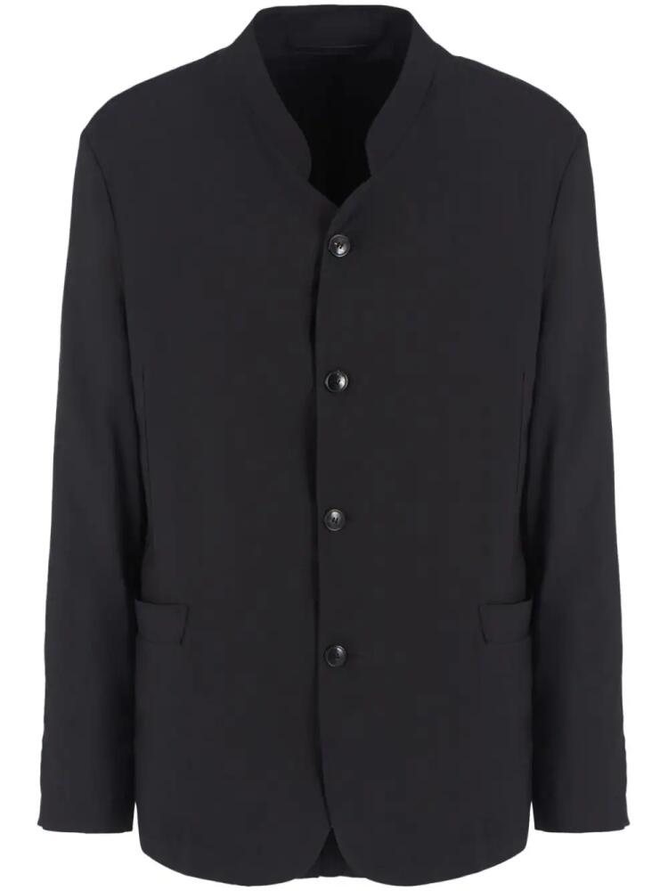 Giorgio Armani band-collar blazer - Black Cover