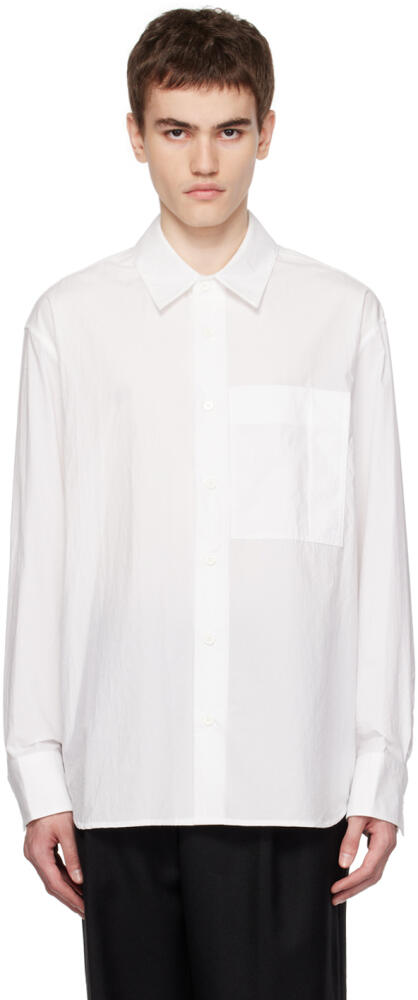 Solid Homme White Pocket Shirt Cover