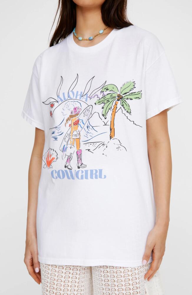 NASTY GAL Aloha Cowgirl Graphic T-Shirt in White Cover