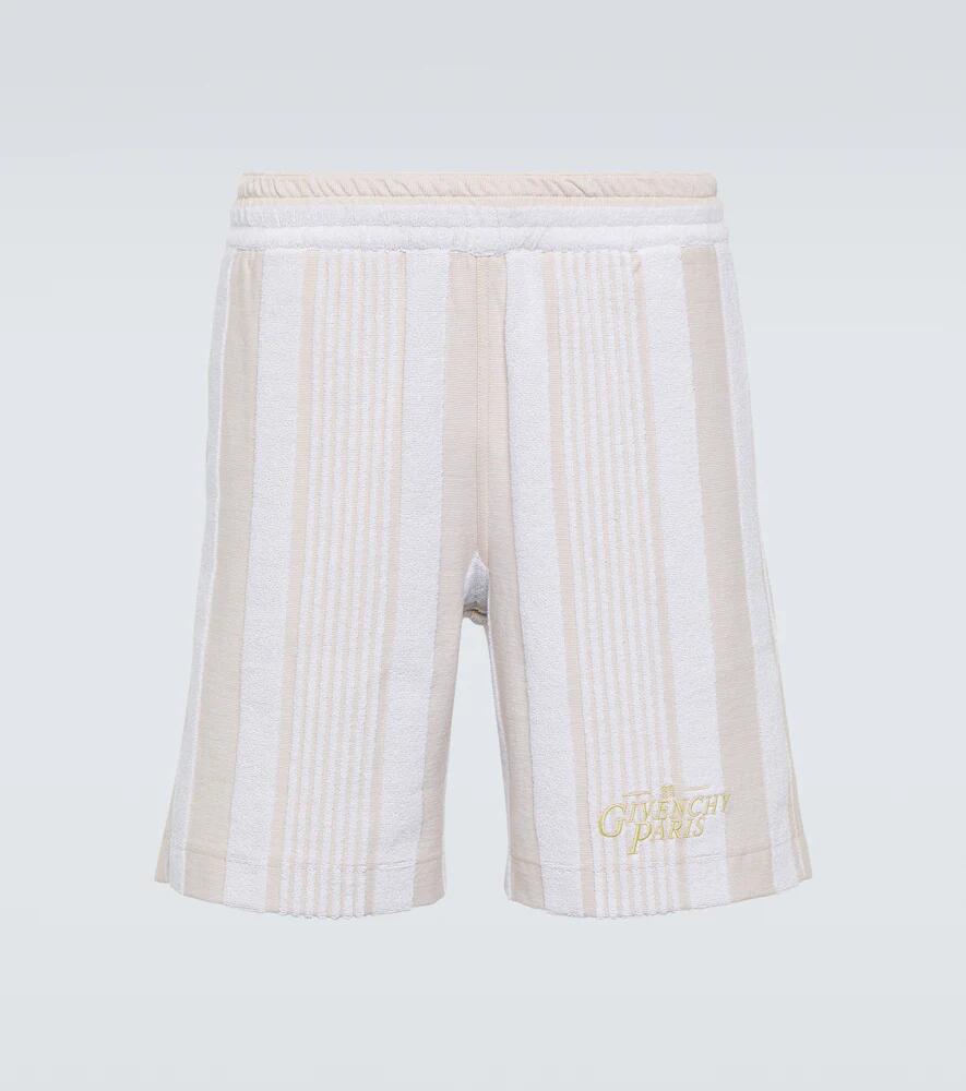 Givenchy G Plage striped cotton-blend terry Bermuda shorts Cover