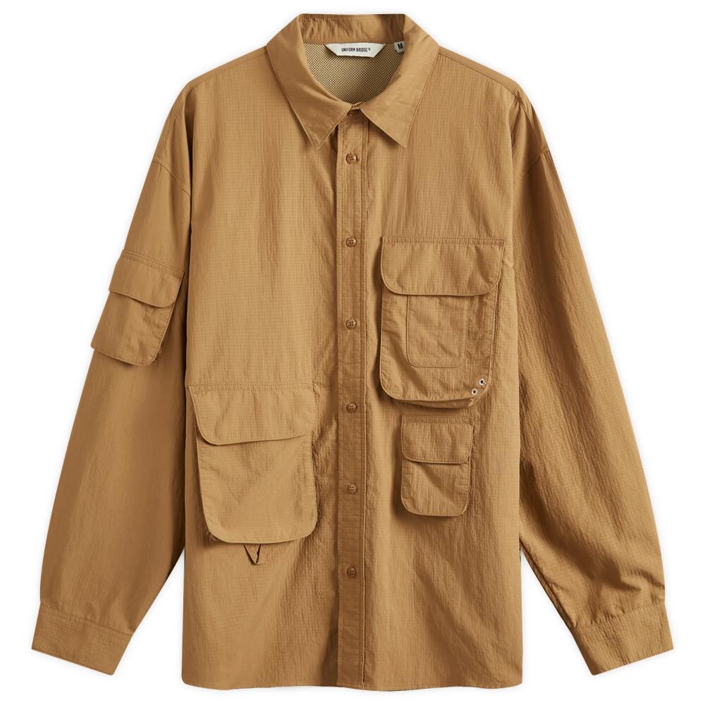 Uniform Bridge Men's Ripstop Multi Pocket Shirt in Tan Cover