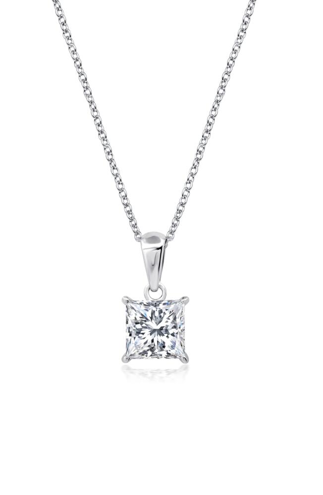 Crislu Princess Cut Cubic Zirconia Pendant Necklace in Platinum Cover