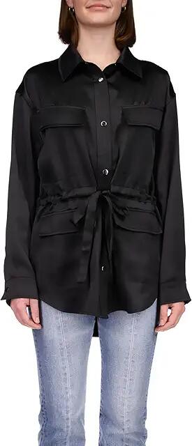 Sanctuary Justine Shacket (Black) Women's Coat Cover