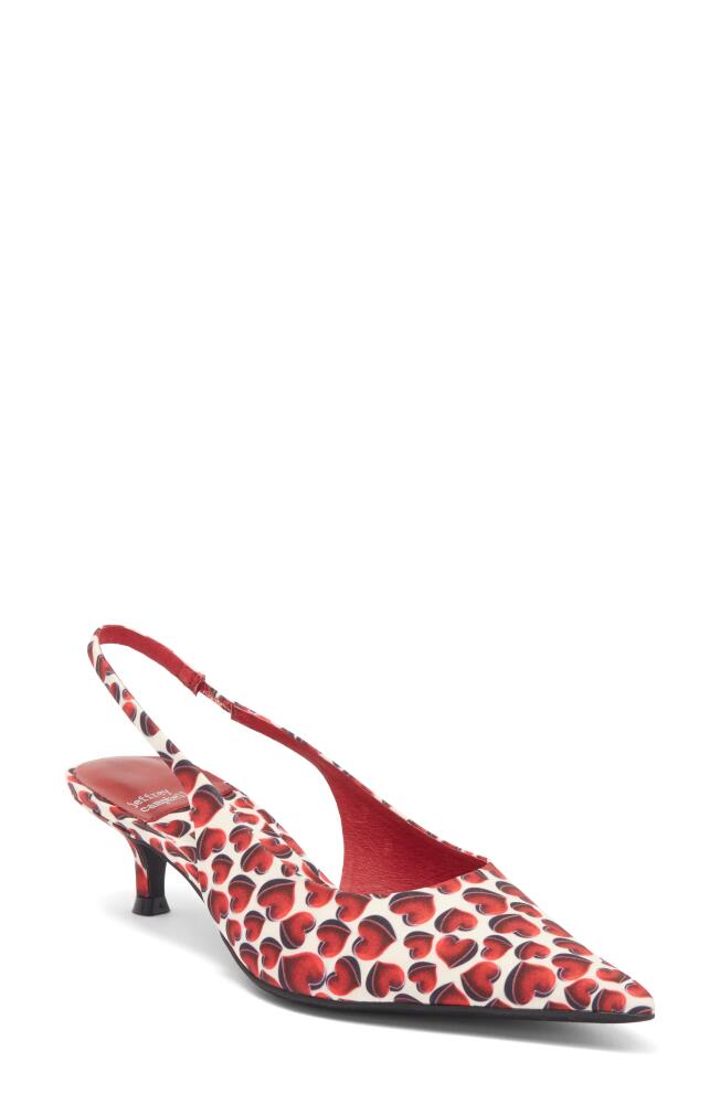 Jeffrey Campbell Persona Slingback Pump in Red Hearts Fabric Cover