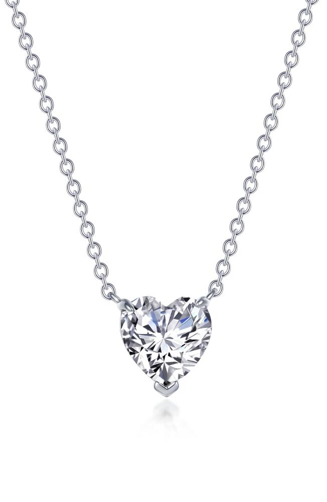 Lafonn Simulated Diamond Solitaire Heart Pendant Necklace in White/Silver Cover