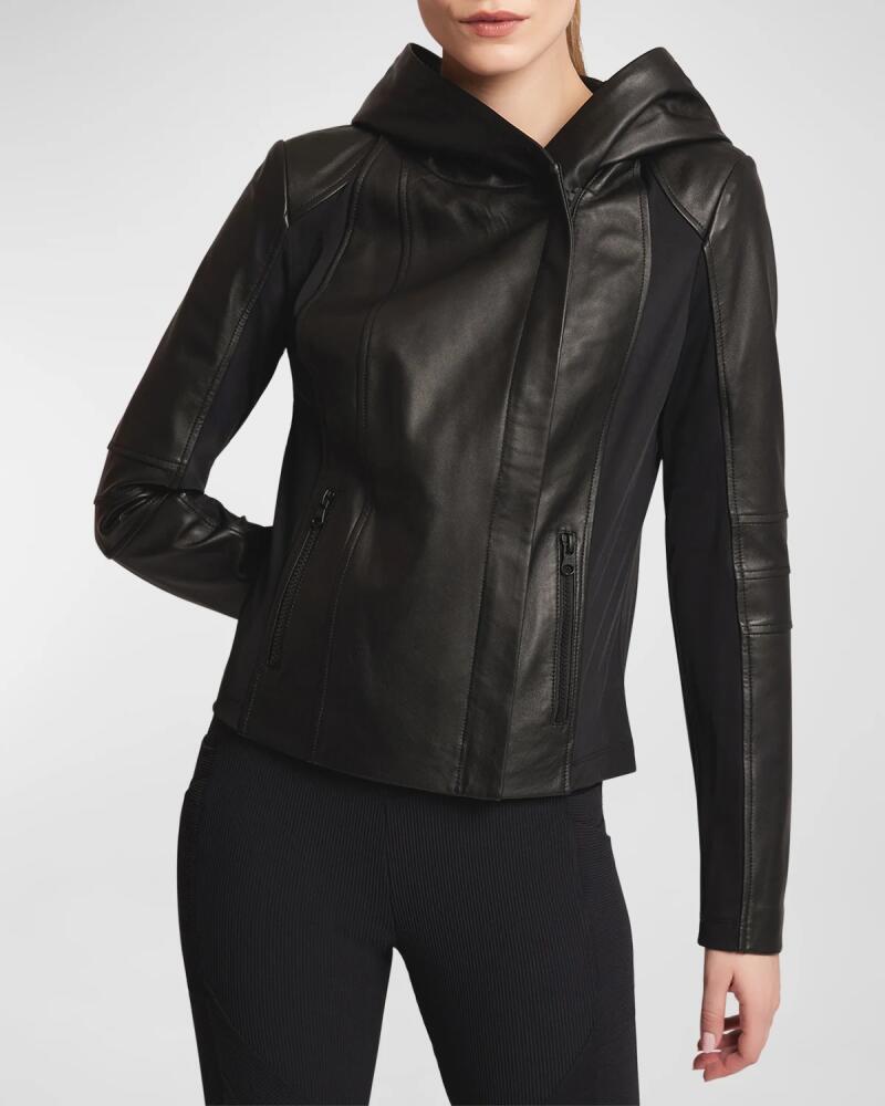 Blanc Noir Too Shy Hooded Leather Jacket Cover