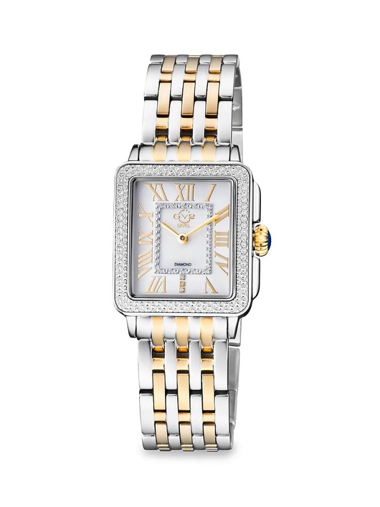 GV2 Women's Padova 27 x 30MM Two Tone Stainless Steel & 0.15 TCW Diamond Bracelet Watch Cover