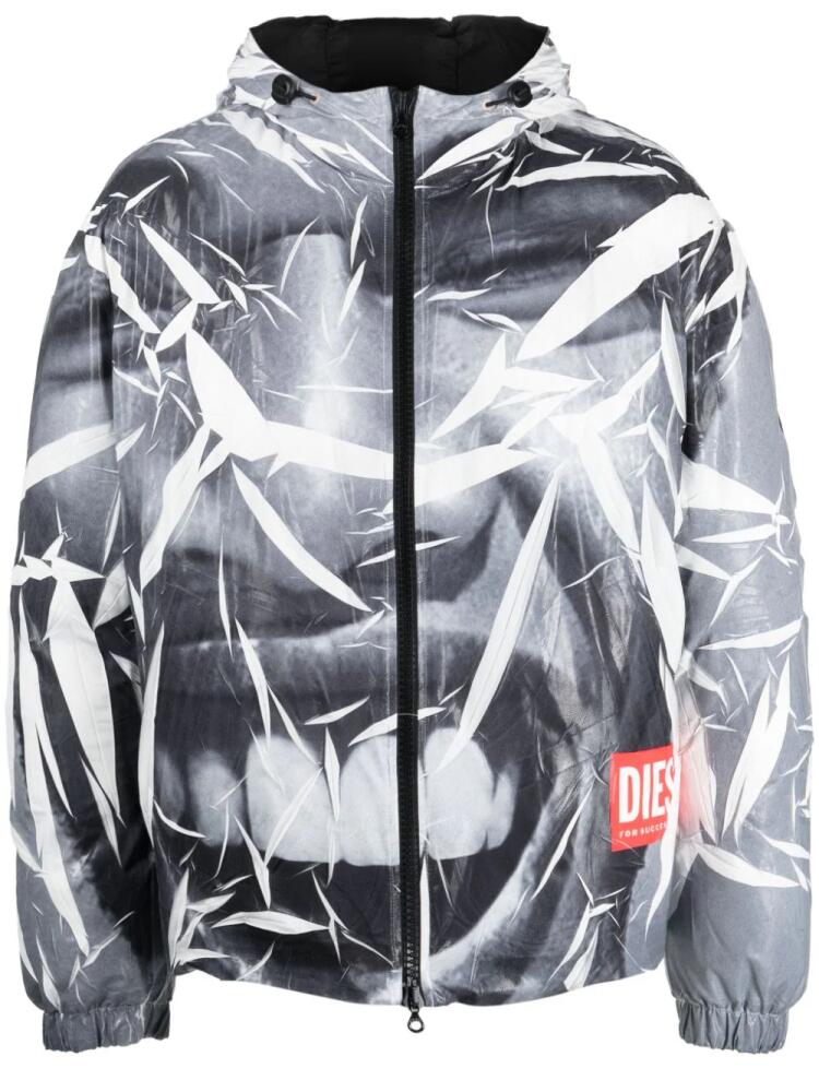 Diesel J-Thoot graphic-print hooded jacket - Black Cover