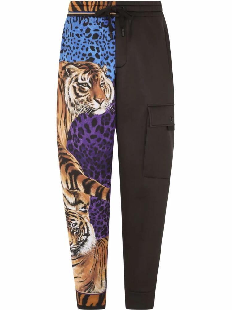 Dolce & Gabbana tiger-print track pants - Brown Cover