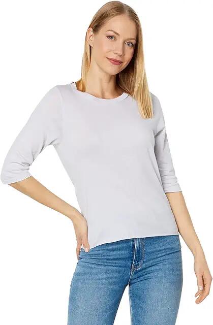 LAmade Santa Monica Mitered Back Elbow Length Tee (Grey Fog) Women's Clothing Cover