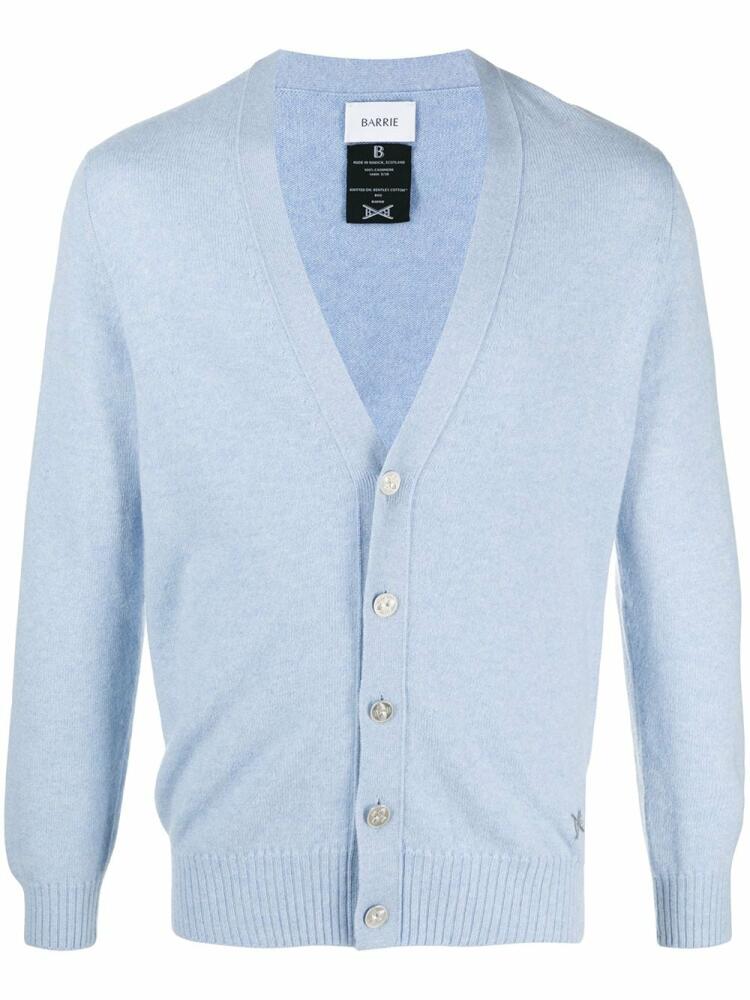 Barrie logo appliqué cashmere cardigan - Blue Cover