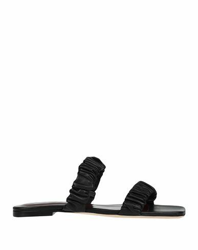 Staud Maya Ruched Sandal Woman Sandals Black Goat skin Cover