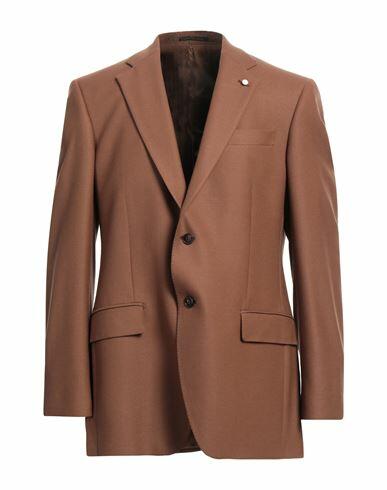 Luigi Bianchi Mantova Man Blazer Camel Virgin Wool, Elastane Cover