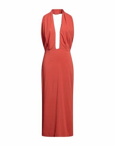 Liviana Conti Woman Maxi dress Orange Viscose, Elastane Cover