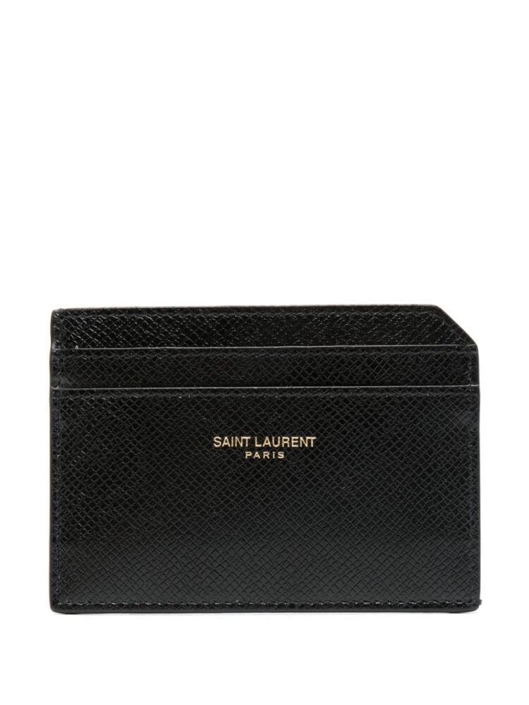 Saint Laurent logo-print leather cardholder - Black Cover