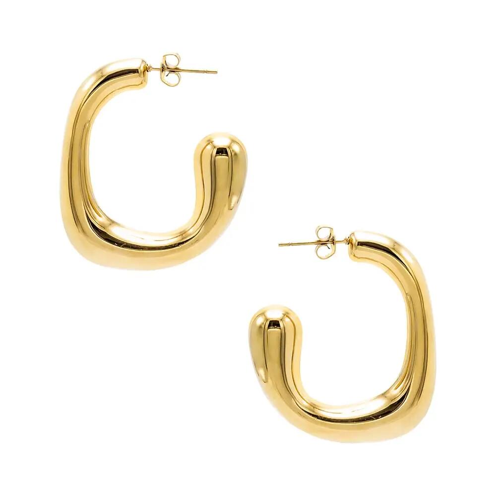 BY ADINA EDEN Solid Open Square Hoop Earring in Gold Cover