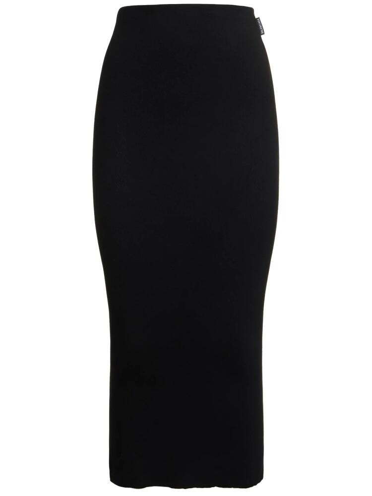 BALENCIAGA Twisted Cotton Blend Midi Skirt Cover