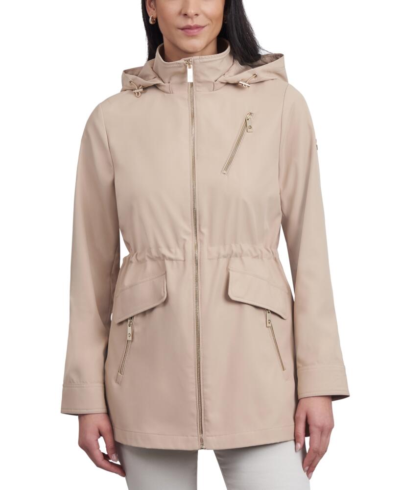 Michael Michael Kors Women's Hooded Water-Resistant Anorak Coat - Buff Cover