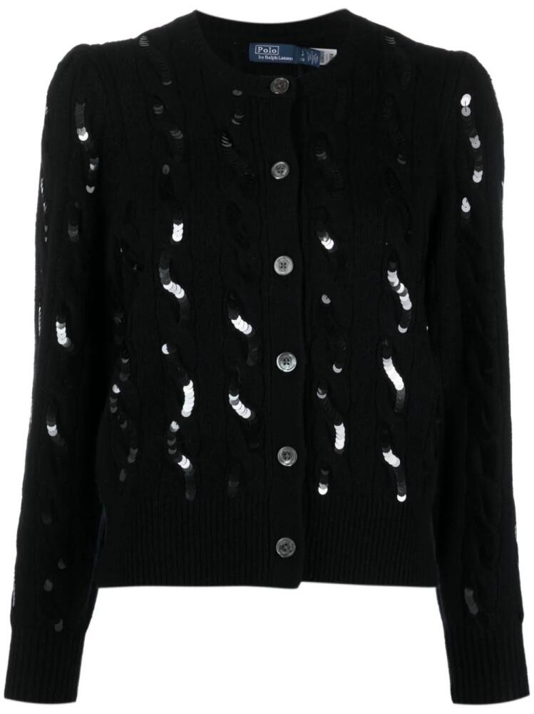 Polo Ralph Lauren sequined wool blend cardigan - Black Cover