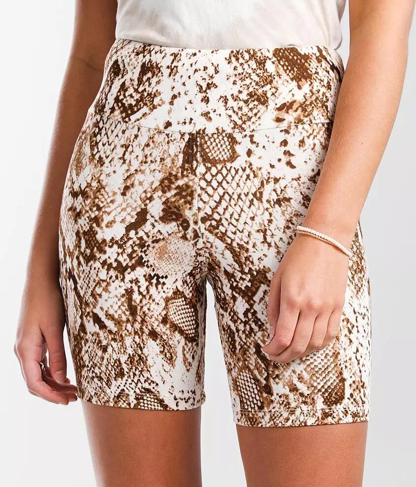 FITZ + EDDI Snake Print Stretch Biker Short Cover