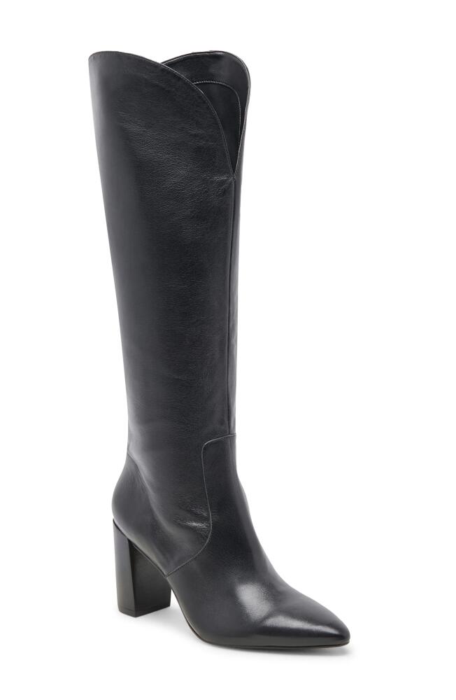 Dolce Vita Nedi Pointed Toe Knee High Boot in Black Leather Cover