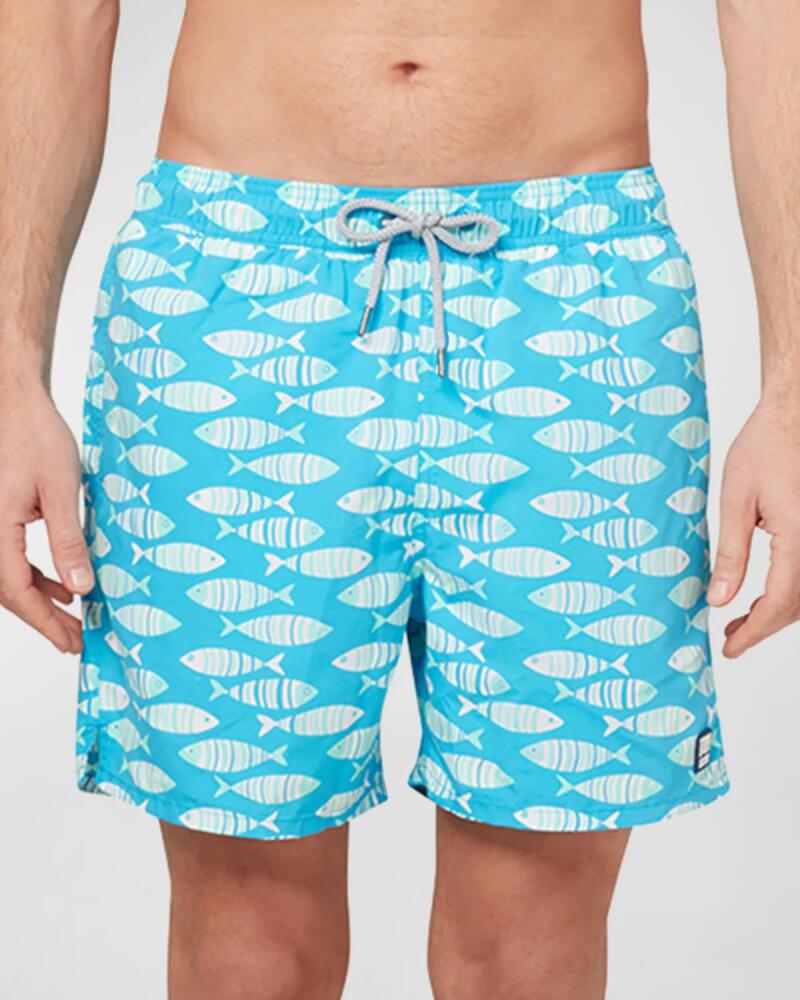 Tom & Teddy Men's Fish-Print Swim Shorts Cover