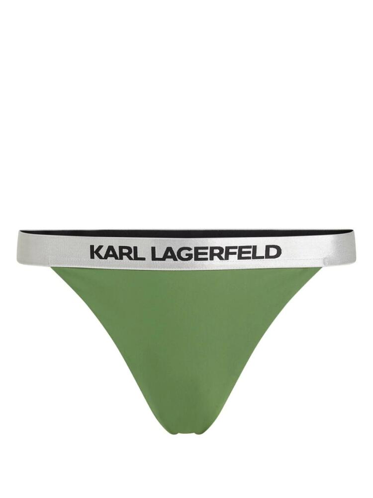 Karl Lagerfeld logo-waistband bikini bottoms - Green Cover