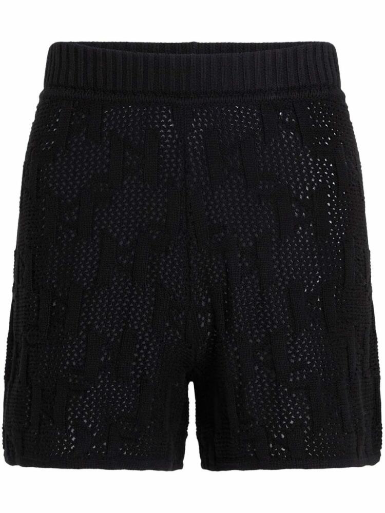 Karl Lagerfeld monogram-jacquard knitted shorts - Black Cover