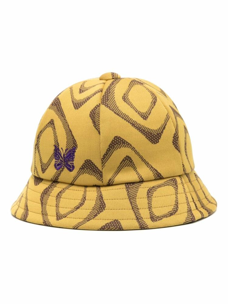 Needles abstract-print bucket hat - Yellow Cover