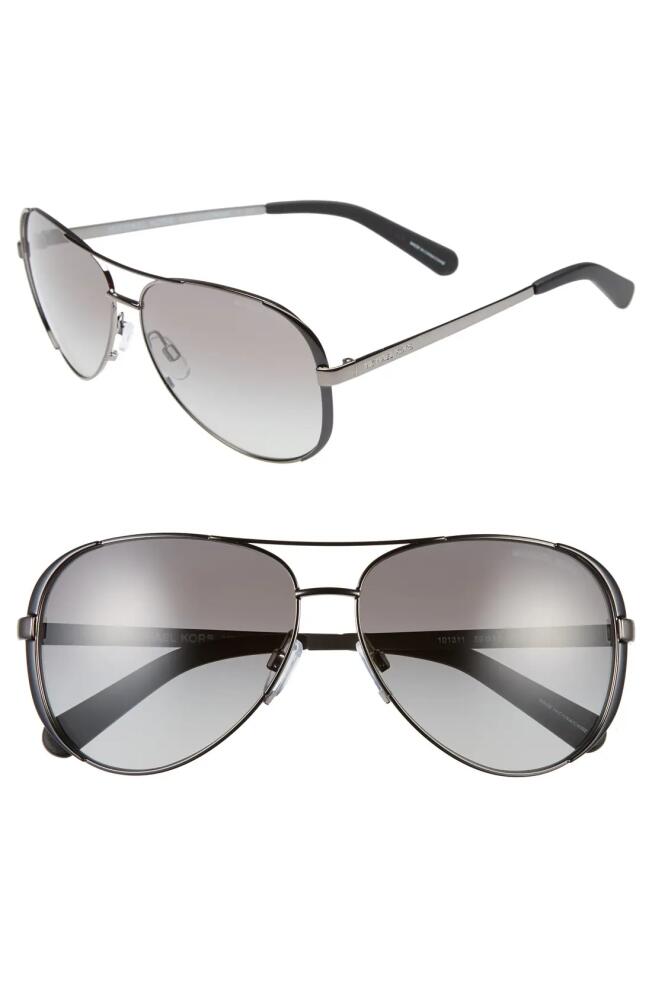 Michael Kors Collection 59mm Aviator Sunglasses in Gunmetal/Black/Grey Gradient Cover