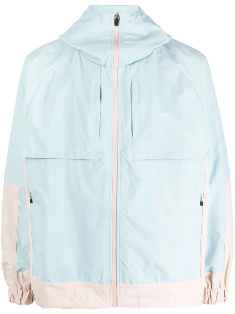 ARTE colour-block panelled hooded jacket - Blue Cover