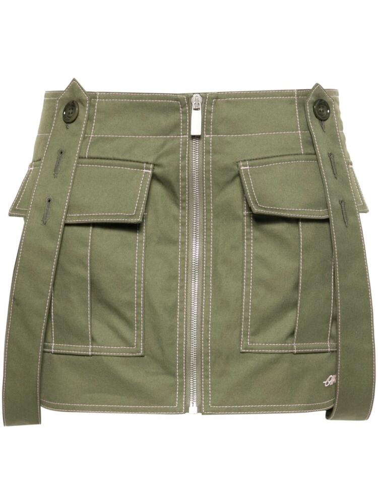 Off-White logo-embroidered mini skirt - Green Cover