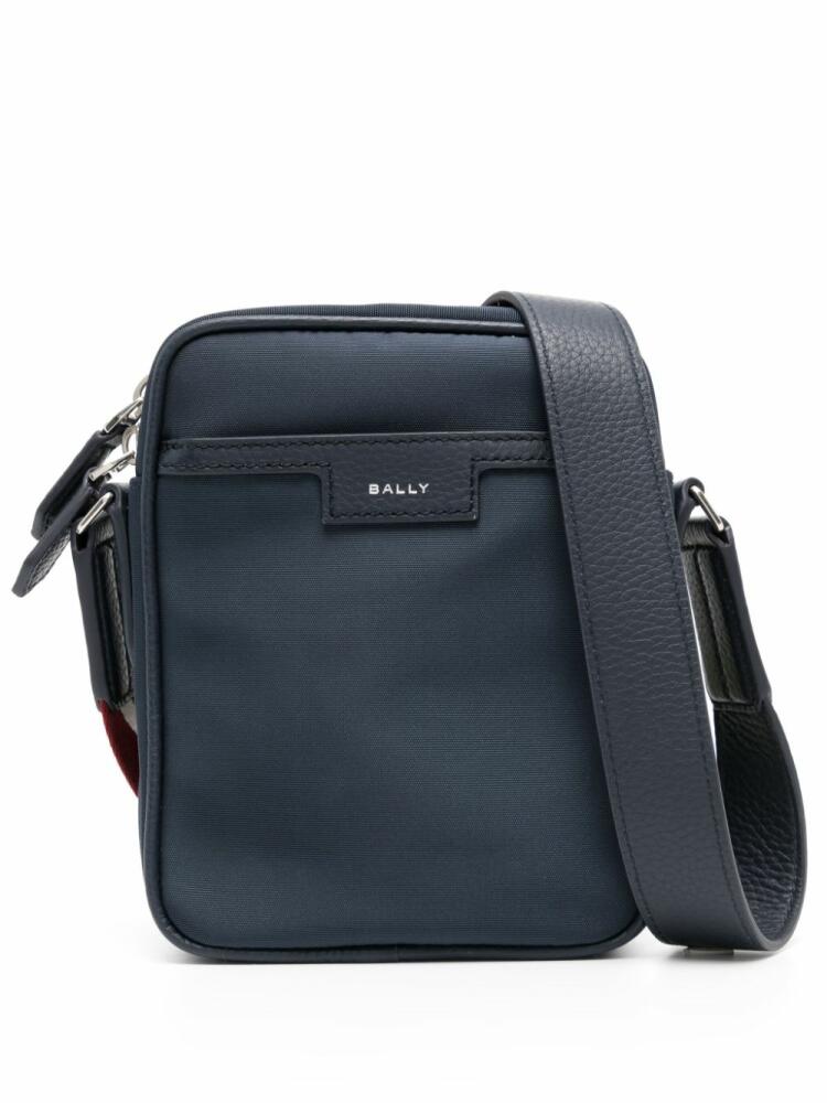 Bally logo patch zipped shoulder bag - Blue Cover