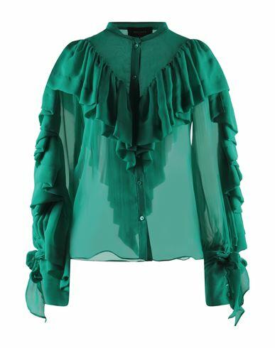 Rochas Woman Shirt Green Silk Cover