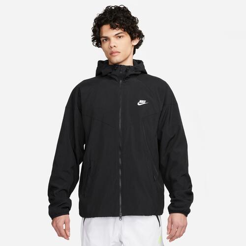 Nike Water Resistant Woven Winter Hooded Jacket - Mens Black/White Cover