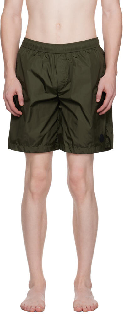 Moncler Green Patch Swim Shorts Cover