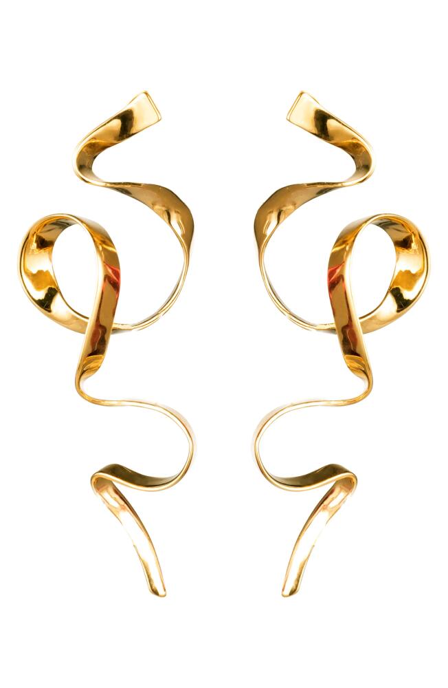 Sterling King Allegro Ribbon Drop Earrings in Gold Cover