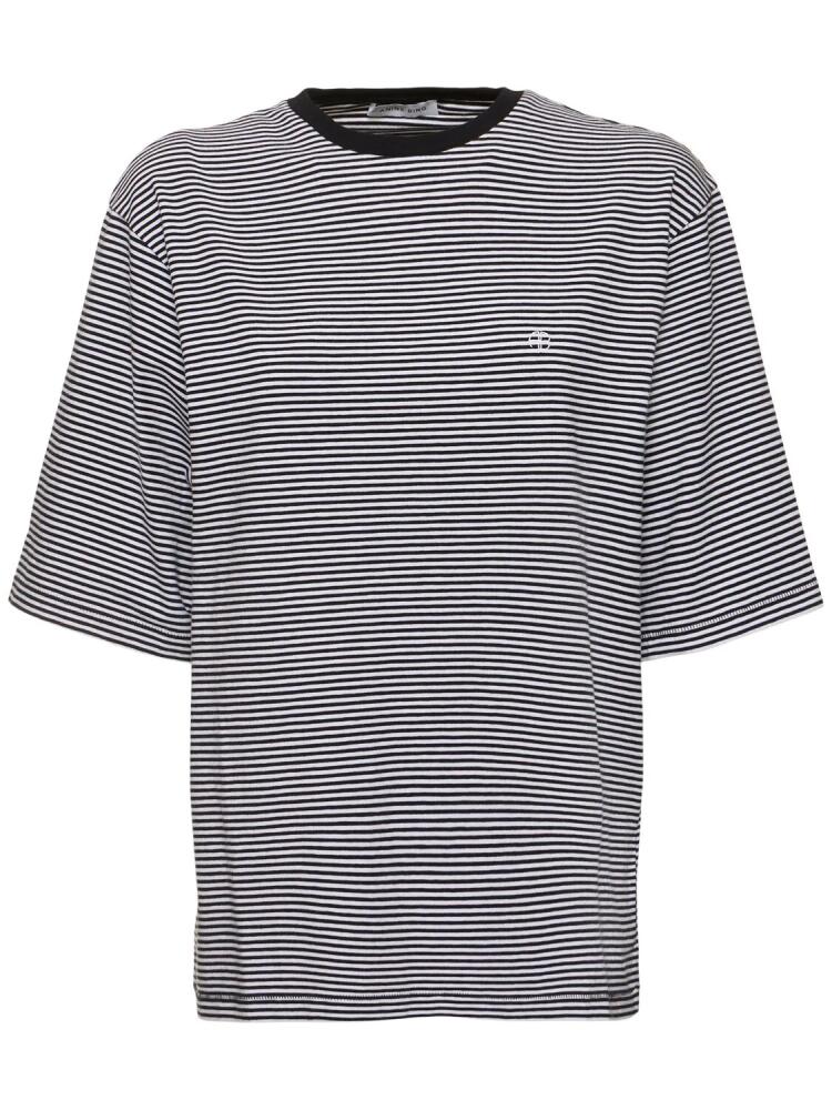 ANINE BING Bo Striped Cotton T-shirt Cover