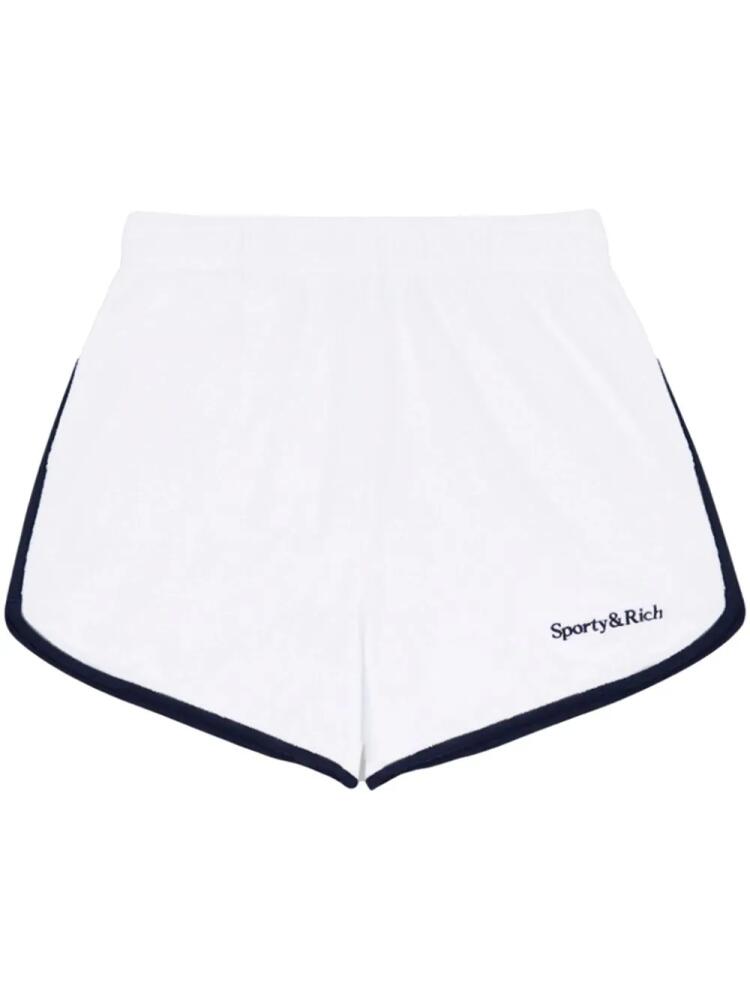 Sporty & Rich contrasting trim mini shorts - White Cover