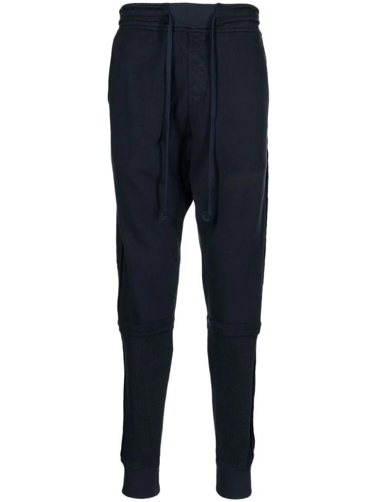 Greg Lauren stretch-cotton drawstring-waistband track pants - Blue Cover