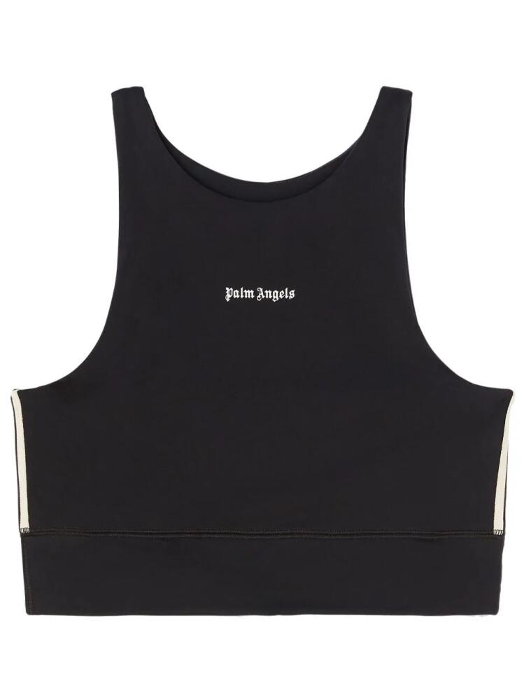 Palm Angels logo-print crop top - Black Cover