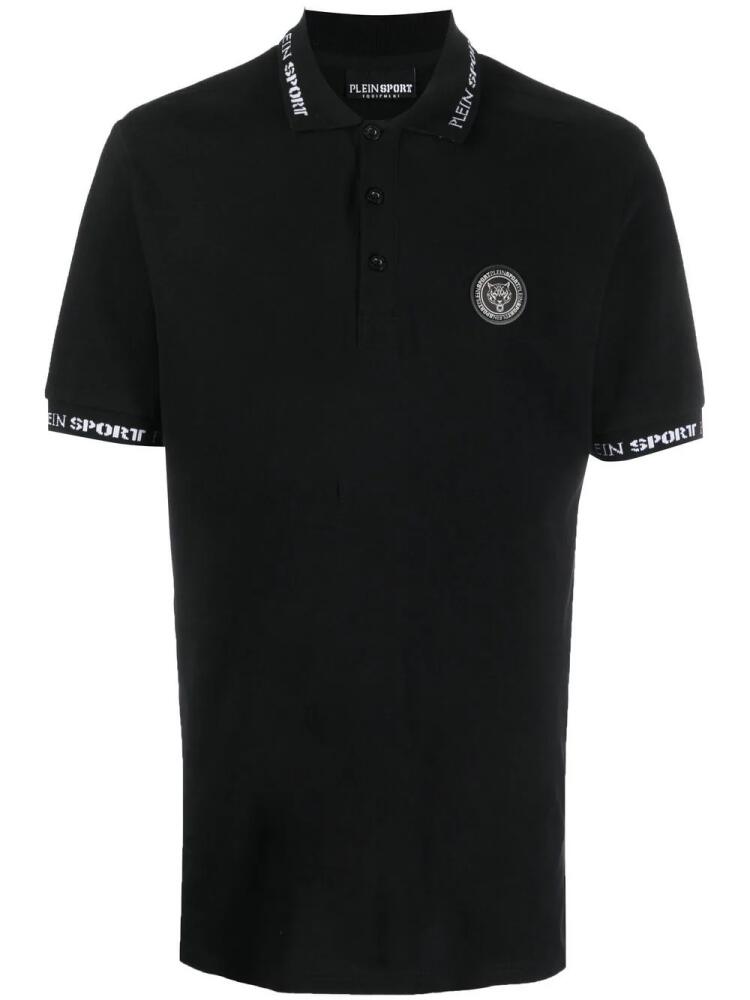 Plein Sport tiger-print short-sleeved polo shirt - Black Cover