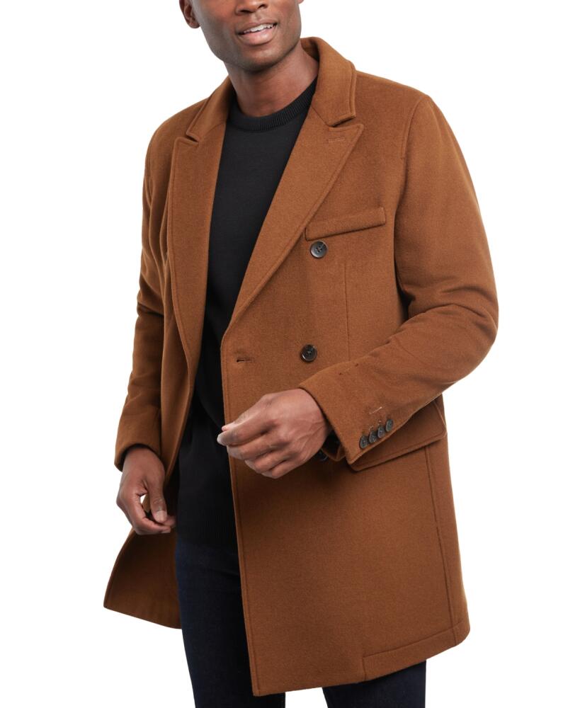 Michael Kors Men's Lunel Wool Blend Double-Breasted Overcoat - Brown Cover