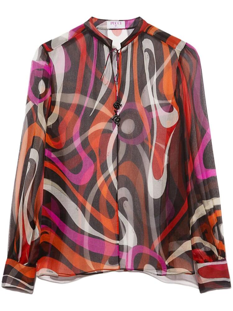 PUCCI wave-print silk blouse - Black Cover