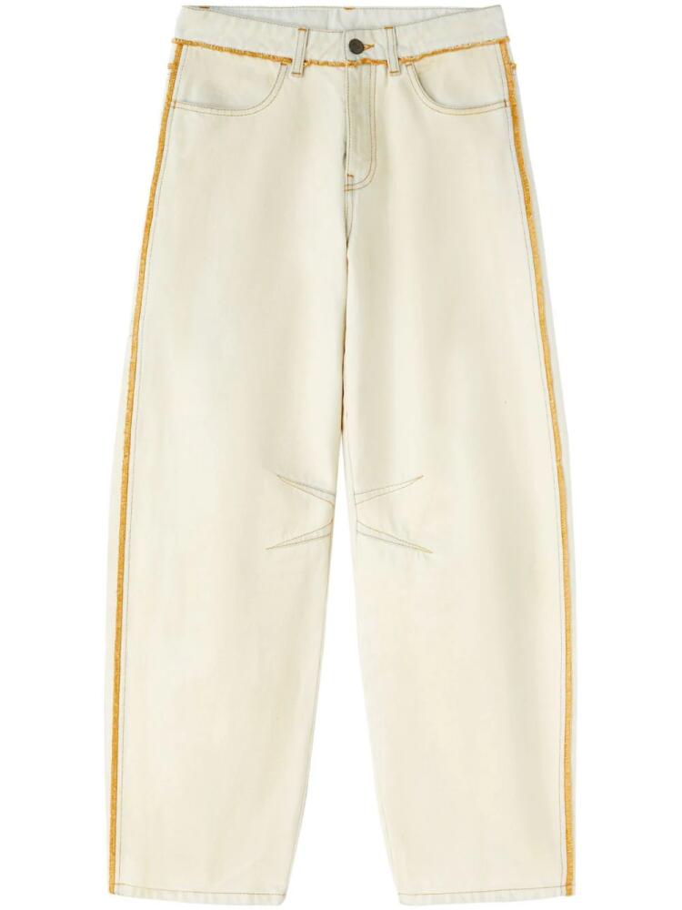 Palm Angels contrast-trim bleached jeans - Neutrals Cover