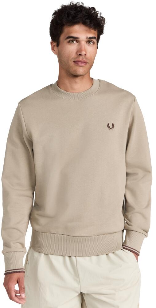 Fred Perry Crew Neck Sweatshirt Warm Grey/Brick Cover