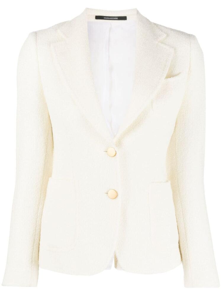 Tagliatore single-breasted bouclé blazer - White Cover