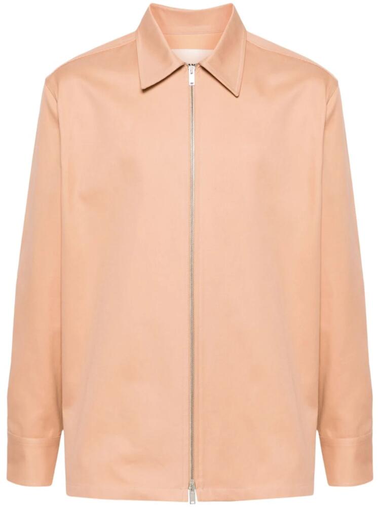 Jil Sander zip-up twill overshirt - Pink Cover