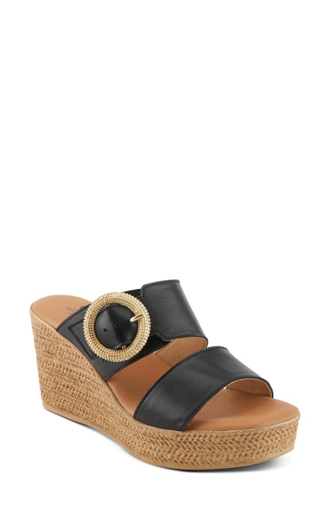 Spring Step Mares Platform Wedge Slide Sandal in Black Cover