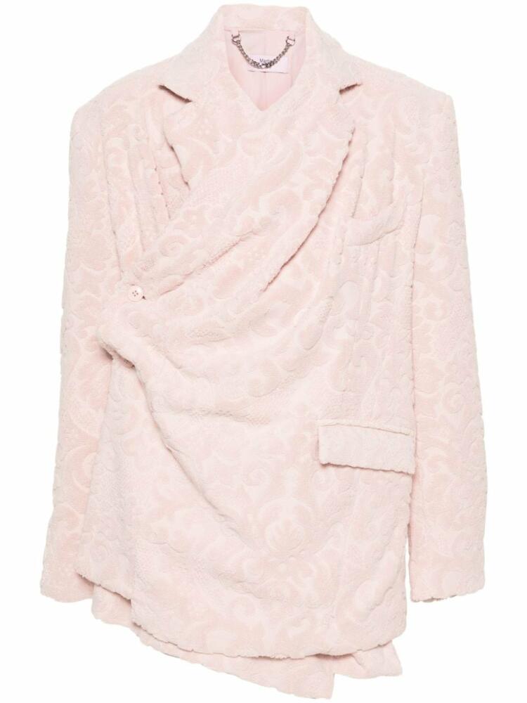 Martine Rose towelling-finish wrap cotton blazer - Pink Cover